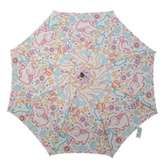 Cute pastel tones elephant pattern Hook Handle Umbrellas (Medium)