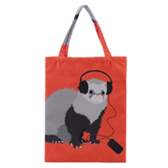 Funny Music Lover Ferret Classic Tote Bags by CreaturesStore