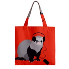 Funny Music Lover Ferret Zipper Grocery Tote Bags by CreaturesStore