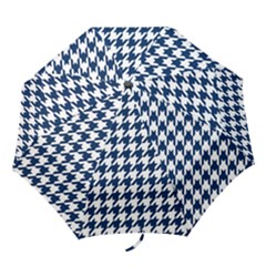 Houndstooth Midnight Folding Umbrellas