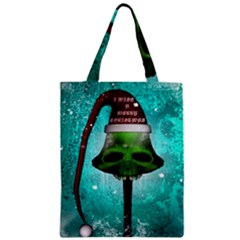I Wish You A Merry Christmas, Funny Skull Mushrooms Zipper Classic Tote Bags by FantasyWorld7