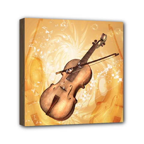 Wonderful Violin With Violin Bow On Soft Background Mini Canvas 6  X 6  by FantasyWorld7