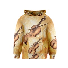Wonderful Violin With Violin Bow On Soft Background Kid s Pullover Hoodies