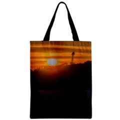 Aerial View Sunset Scene Of Montevideo Uruguay Zipper Classic Tote Bags by dflcprints