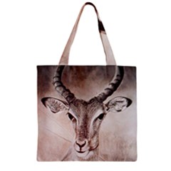 Antelope Horns Zipper Grocery Tote Bags by TwoFriendsGallery