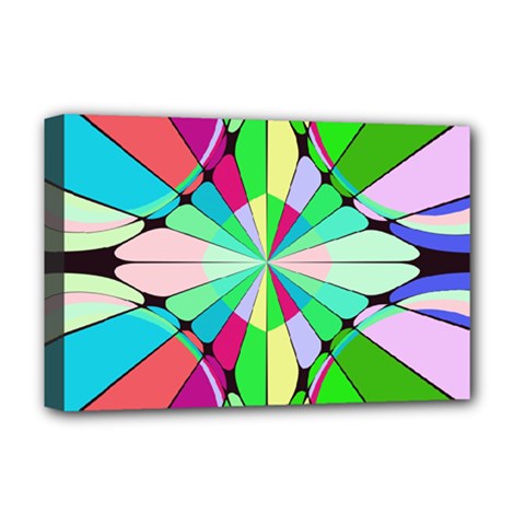 Distorted Flower Deluxe Canvas 18  X 12  (stretched) by LalyLauraFLM