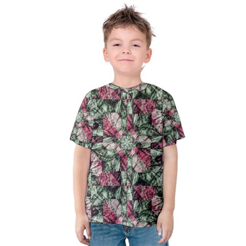 Grunge Check Printed Kid s Cotton Tee by dflcprintsclothing