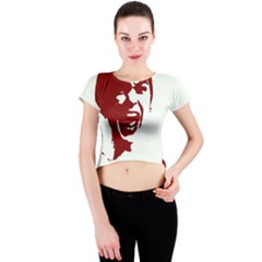 Psycho Crew Neck Crop Top by icarusismartdesigns