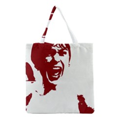 Psycho Grocery Tote Bags by icarusismartdesigns