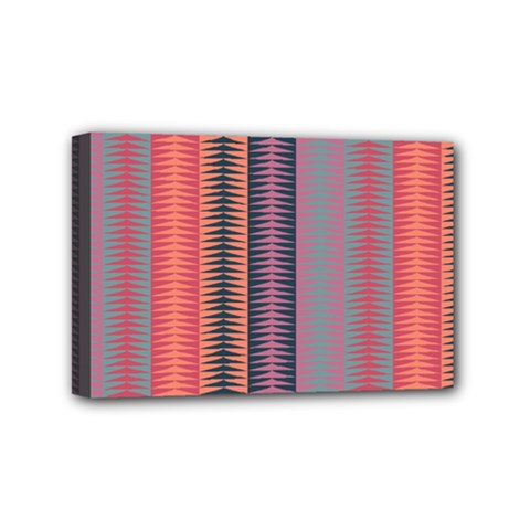 Triangles And Stripes Pattern Mini Canvas 6  X 4  (stretched) by LalyLauraFLM