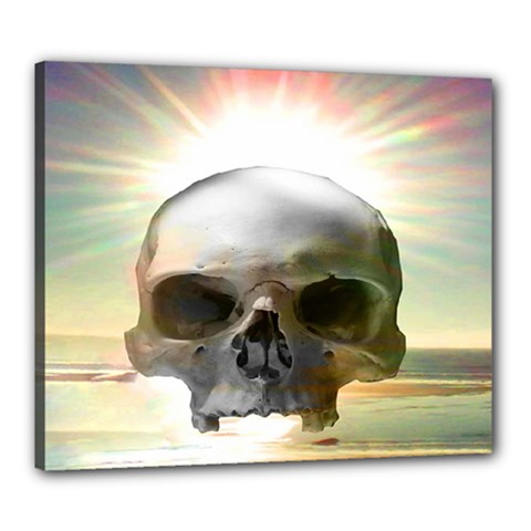 Skull Sunset Canvas 24  X 20 