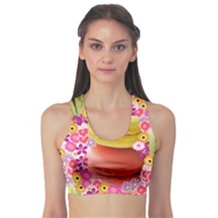 Macaroons And Floral Delights Sports Bra by LovelyDesigns4U