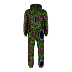 Repeated Geometric Circle Kaleidoscope Hooded Jumpsuit (kids)