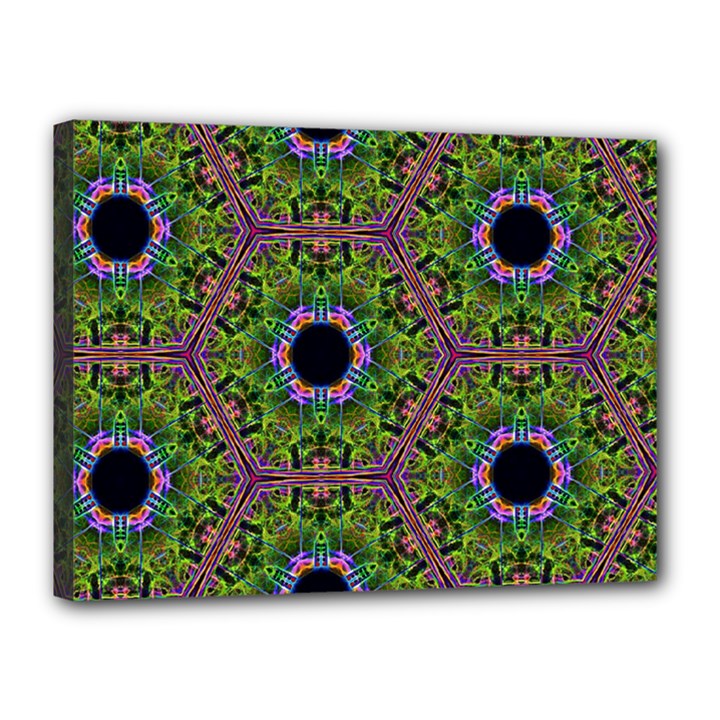 Repeated Geometric Circle Kaleidoscope Canvas 16  x 12 