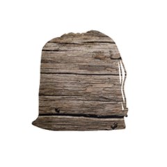 Weathered Wood Drawstring Pouches (large)  by trendistuff