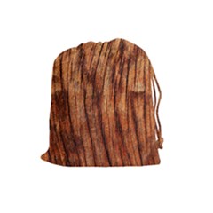 Old Brown Weathered Wood Drawstring Pouches (large)  by trendistuff