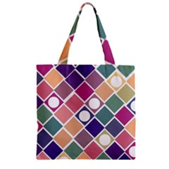 Dots And Squares Zipper Grocery Tote Bags by Kathrinlegg