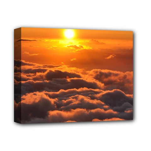 Sunset Over Clouds Deluxe Canvas 14  X 11  by trendistuff
