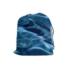 Water Ripples 1 Drawstring Pouches (large)  by trendistuff