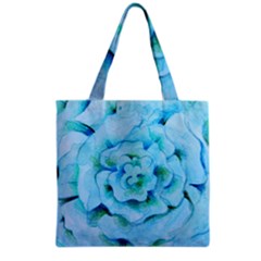 Blue Flower Grocery Tote Bags by BubbSnugg