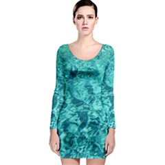 Turquoise Water Long Sleeve Bodycon Dresses by trendistuff