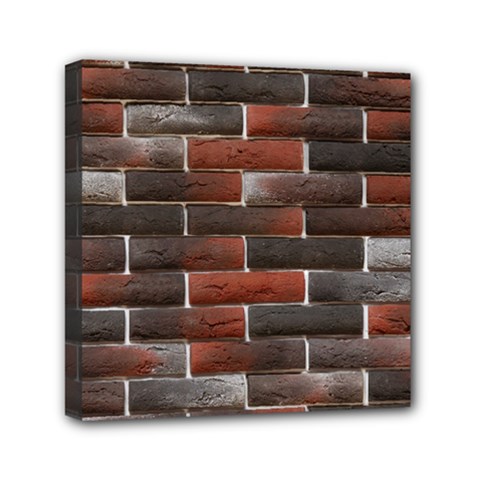 Red And Black Brick Wall Mini Canvas 6  X 6  by trendistuff