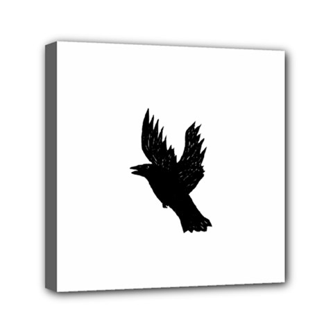 Hovering Crow Mini Canvas 6  X 6  by JDDesigns