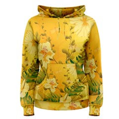 Wonderful Soft Yellow Flowers With Dragonflies Women s Pullover Hoodies by FantasyWorld7