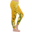 Wonderful Soft Yellow Flowers With Dragonflies Winter Leggings  View3