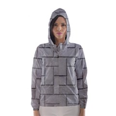 Alternating Grey Brick Hooded Wind Breaker (women) by trendistuff