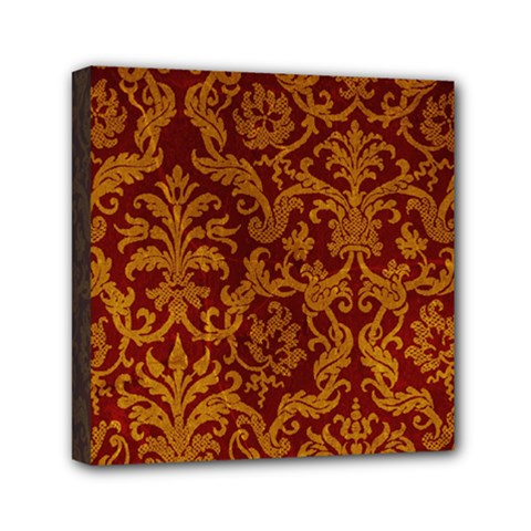 Royal Red And Gold Mini Canvas 6  X 6  by trendistuff