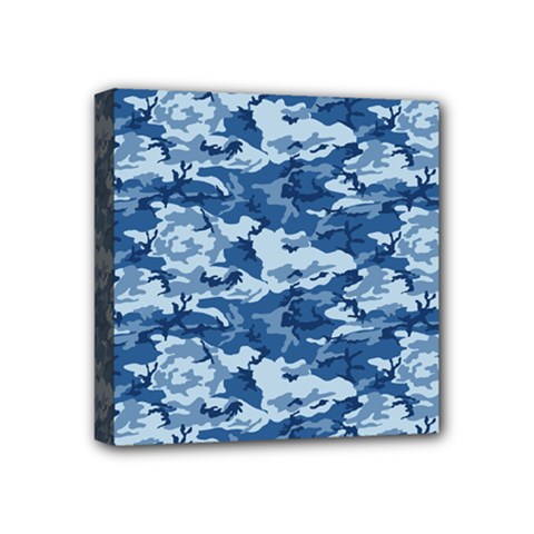 Camo Navy Mini Canvas 4  X 4  by trendistuff