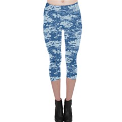 Camo Digital Navy Capri Leggings by trendistuff