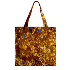 YELLOW LEAVES Zipper Grocery Tote Bags