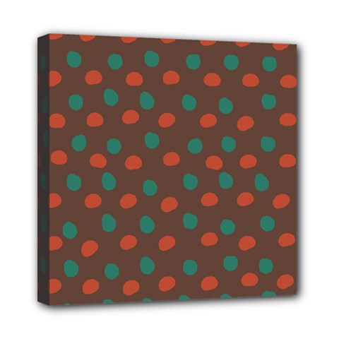 Distorted Polka Dots Pattern Mini Canvas 8  X 8  (stretched) by LalyLauraFLM