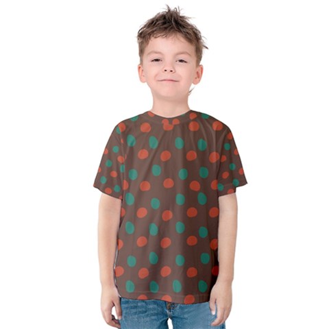 Distorted Polka Dots Pattern Kid s Cotton Tee by LalyLauraFLM