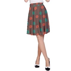 Distorted Polka Dots Pattern A-line Skirt by LalyLauraFLM