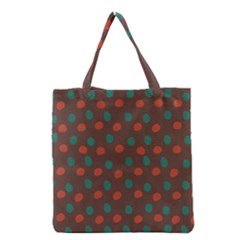 Distorted Polka Dots Pattern Grocery Tote Bag by LalyLauraFLM