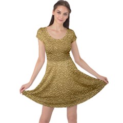 Gold Plastic Cap Sleeve Dresses by trendistuff