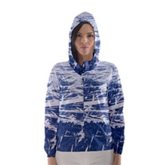 Blue And White Art Hooded Wind Breaker (women) by trendistuff