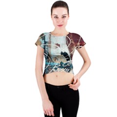 Abstract 1 Crew Neck Crop Top by trendistuff