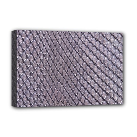 Silver Snake Skin Deluxe Canvas 18  X 12   by trendistuff