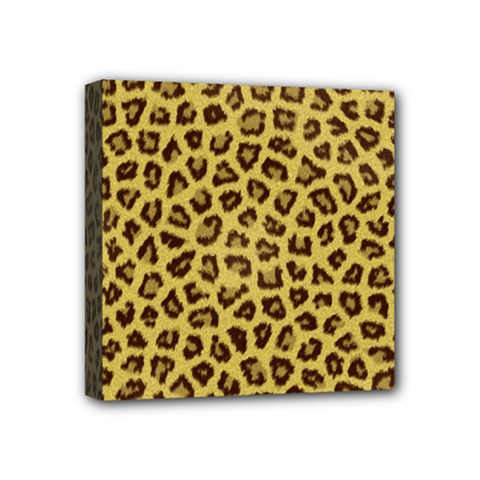 Leopard Fur Mini Canvas 4  X 4  by trendistuff