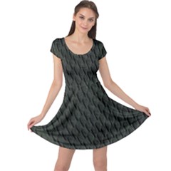 Dark Green Scales Cap Sleeve Dresses by trendistuff