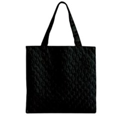 Dark Green Scales Zipper Grocery Tote Bags by trendistuff