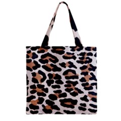 Black And Brown Leopard Zipper Grocery Tote Bags by trendistuff