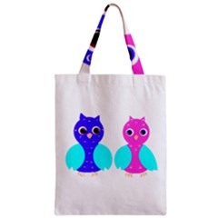 Owl Couple  Zipper Classic Tote Bags by JDDesigns