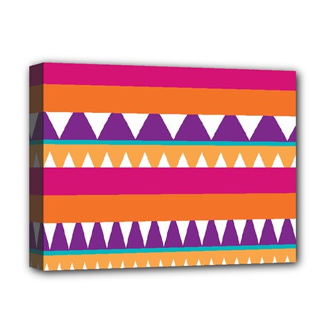 Stripes And Peaks Deluxe Canvas 16  X 12  (stretched)  by LalyLauraFLM