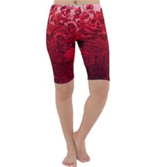 Red Tinted Roses Collage 2 Cropped Leggings