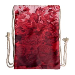 Red Tinted Roses Collage 2 Drawstring Bag (large)